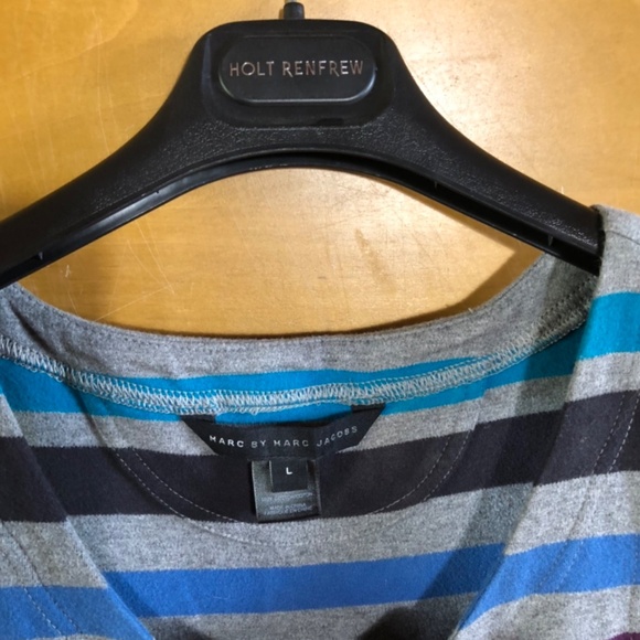 Marc By Marc Jacobs vintage Striped Fleece Ruffle Dress in size L - Picture 3 of 12